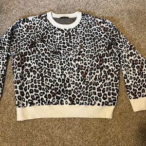 T Tahari Brown and Cream Knit Sweater